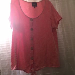 Striped red and white shirt